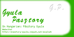 gyula pasztory business card